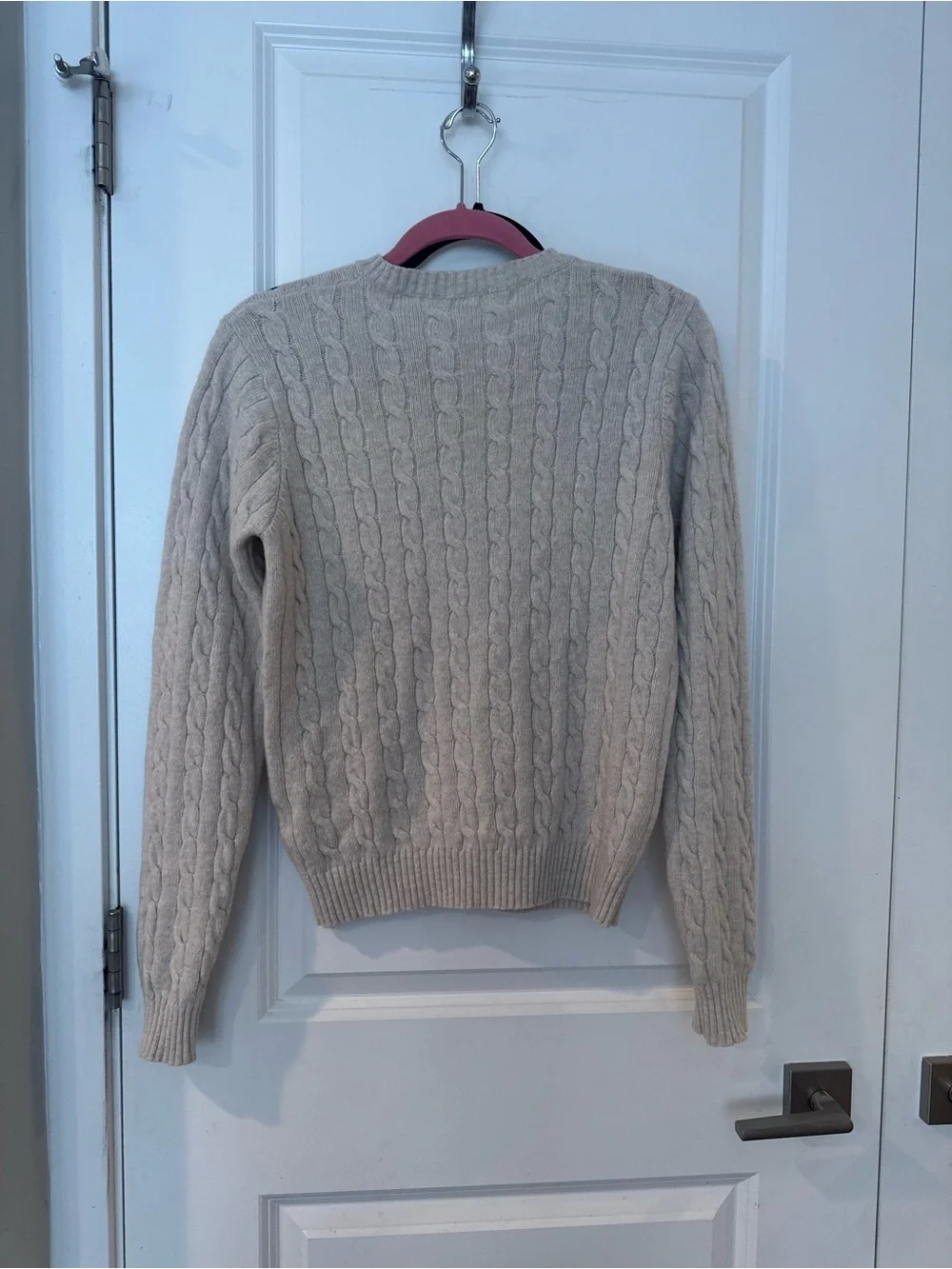 Brandy Melville Olsen Wool Cable-Knit Crewneck Sweater - gray